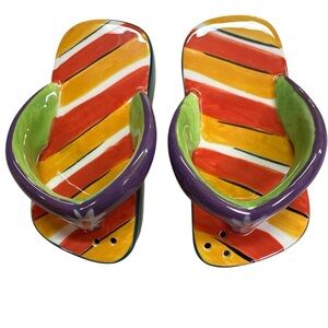 Flip Flops Salt & Pepper Shakers by Clay Art Old New in Box